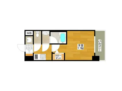 ファーストステージ江坂パークサイド(1K/9階)の間取り写真