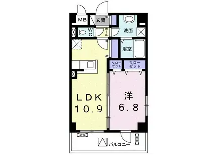 ホワイト塚本(1LDK/3階)の間取り写真