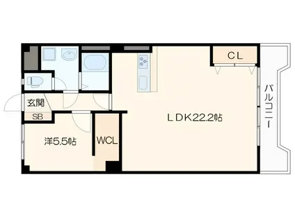 アーバンリバティー(1LDK/3階)の間取り写真