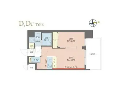 プレジオ塚本ASIAN(1LDK/9階)の間取り写真