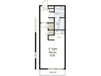 リブリ・スカイIII(ワンルーム/1階)の間取り写真