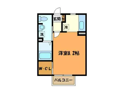 メゾン・ド・ソレイユ(1K/2階)の間取り写真