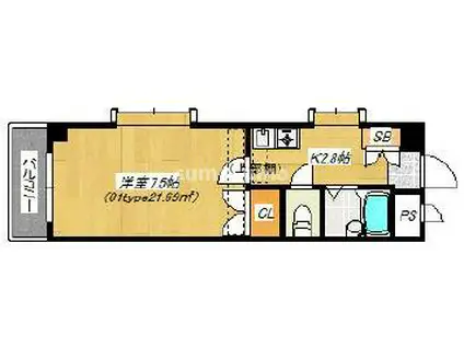 メゾンいこい(1K/2階)の間取り写真