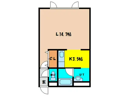 ラルジュ(1K/3階)の間取り写真