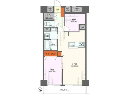 ライオンズマンション白山(1SLDK/5階)の間取り写真