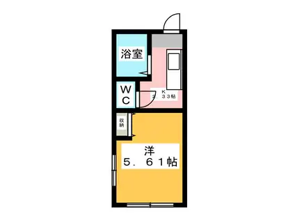 ディアス小黒(1K/1階)の間取り写真