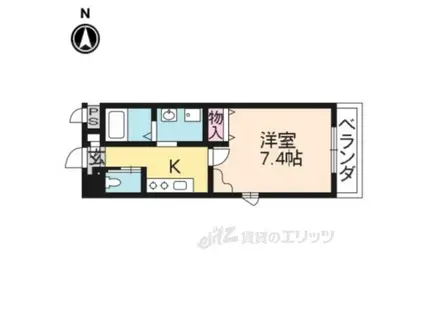 プラリア竹田(1K/3階)の間取り写真