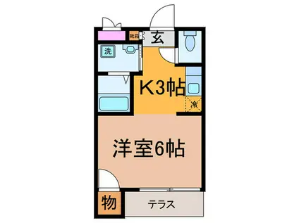 サンハイツ(1K/1階)の間取り写真