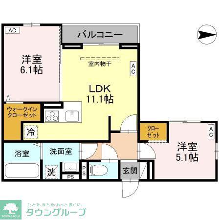 D-ROOM大林PJ(2LDK/2階)の間取り写真