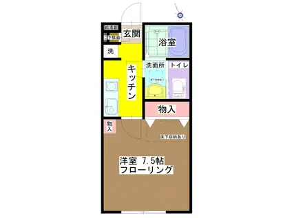 ラ・レジブルII(1K/1階)の間取り写真