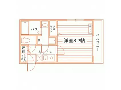 TEC芦花公園(1K/2階)の間取り写真