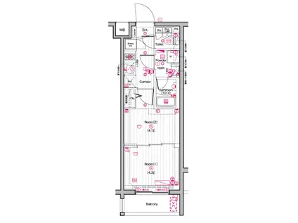 THE PREMIUM CUBE G 東中野(2K/2階)の間取り写真