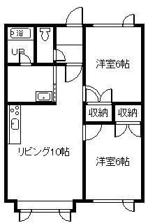 ショウコー414(2LDK/2階)の間取り写真