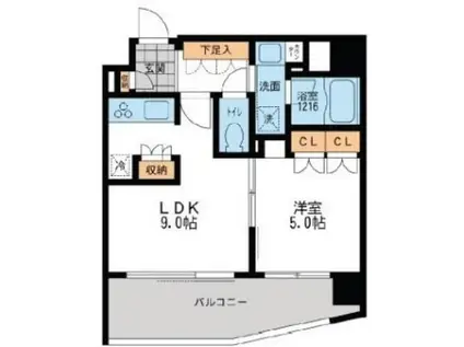プライマル三軒茶屋(1LDK/3階)の間取り写真