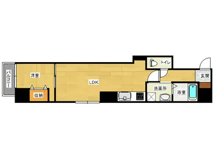 月光東蟹屋(1LDK/3階)の間取り写真