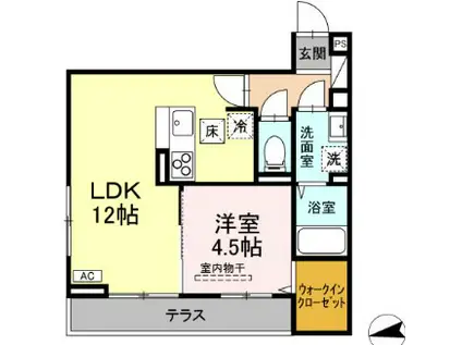 D-ROOM富竹新田(1LDK/1階)の間取り写真