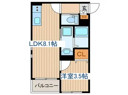 メゾン300(1LDK/2階)の間取り写真