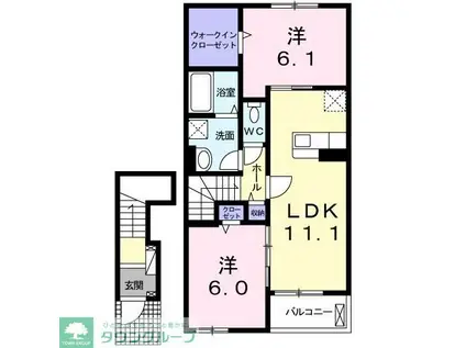 ル・ボヌール(2LDK/2階)の間取り写真