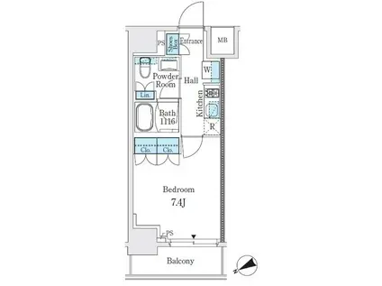 プライマル御茶ノ水(1K/9階)の間取り写真