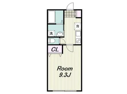 ホクラニ湘南(1K/1階)の間取り写真