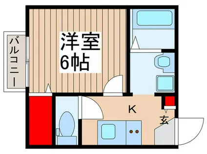 アズリア岩槻(1K/1階)の間取り写真