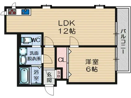 三井マンション(1LDK/1階)の間取り写真