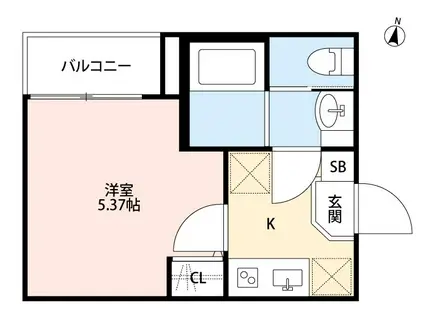 シャムロック北小岩(1K/3階)の間取り写真