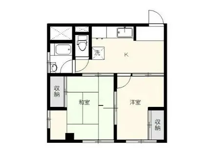 三井ビル(2DK/5階)の間取り写真