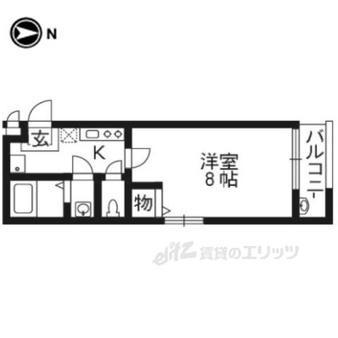 フラッティ大和(1K/3階)の間取り写真