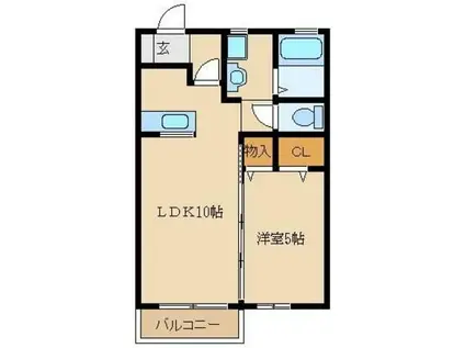 フランメゾン(1LDK/1階)の間取り写真