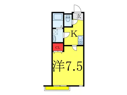 DOコーポ(1K/3階)の間取り写真