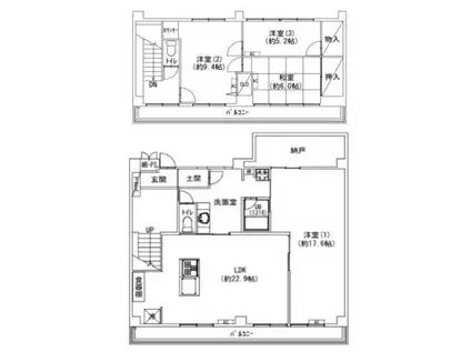コウセツビル(4LDK/5階)の間取り写真