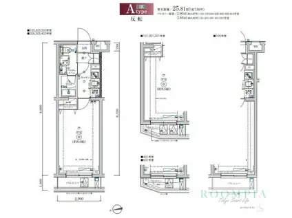 SQUARE CITY NAKAMAGOME(1K/1階)の間取り写真
