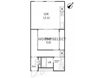 クレスト下馬(1LDK/2階)の間取り写真