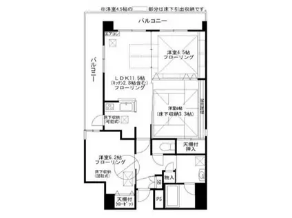 ルネス・クレセール(3LDK/5階)の間取り写真