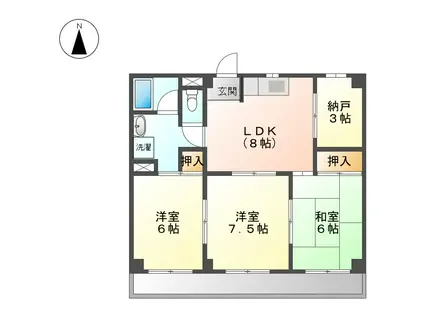 第2エンゼルビル(3LDK/2階)の間取り写真