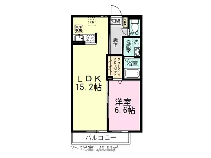 グランステージII(1LDK/1階)の間取り写真