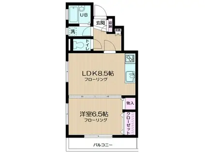 プランドール(1LDK/1階)の間取り写真