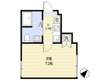 グレーシア幕張(1K/2階)の間取り写真