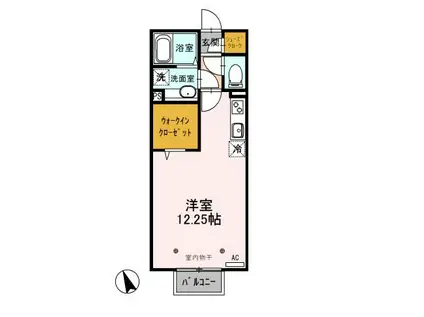 セゾン ド ジャルダン(ワンルーム/1階)の間取り写真