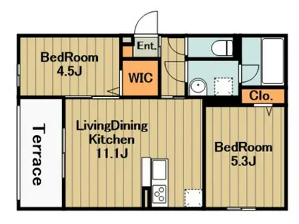 アルスフィルド相模原(2LDK/1階)の間取り写真