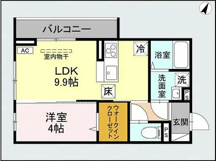 D-ROOM上所中(1LDK/1階)の間取り写真