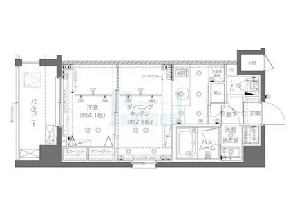 ZOOM新宿西落合(1DK/1階)の間取り写真