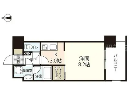 セントラルアヴェニュー下石井(ワンルーム/2階)の間取り写真