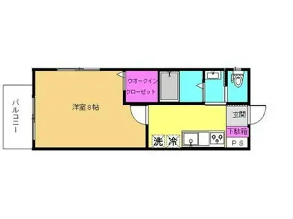 ラフィネ(1K/2階)の間取り写真