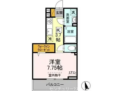 KT 5TH(1K/1階)の間取り写真