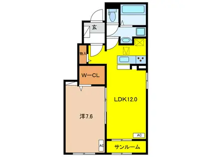 サンツリー尚 II(1LDK/1階)の間取り写真