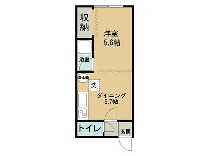 ハイツFS(1DK/1階)の間取り写真