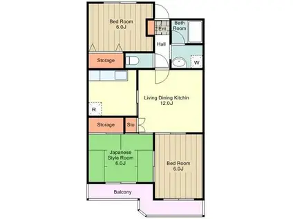 クレスト国立(3LDK/2階)の間取り写真