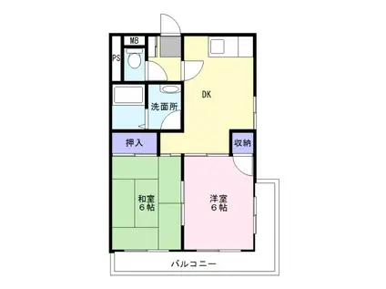 瀬川ビル(2DK/2階)の間取り写真
